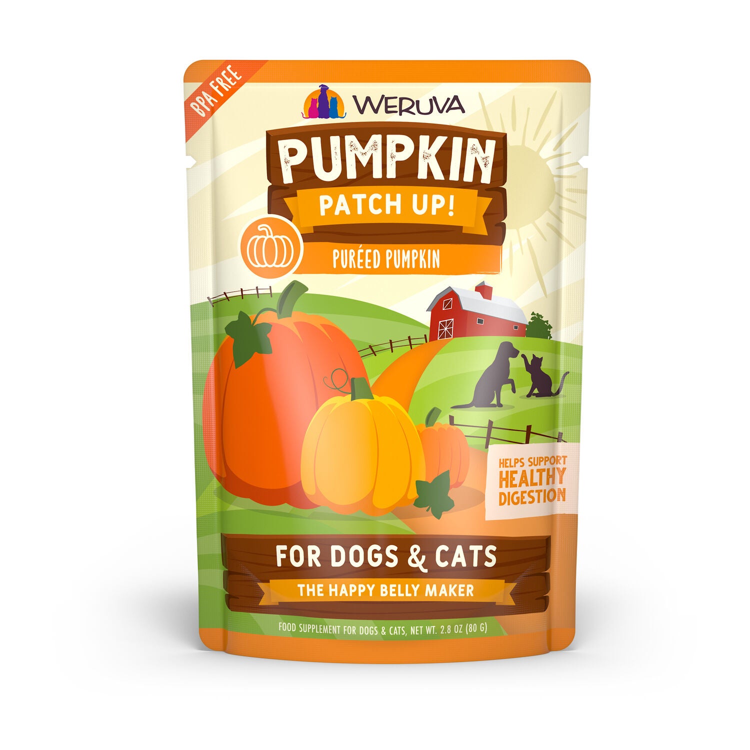 Weruva Pumpkin Patch Up! Healthy Digestion Dog & Cat Food Supplement, 1.05-Oz Pack Of 12