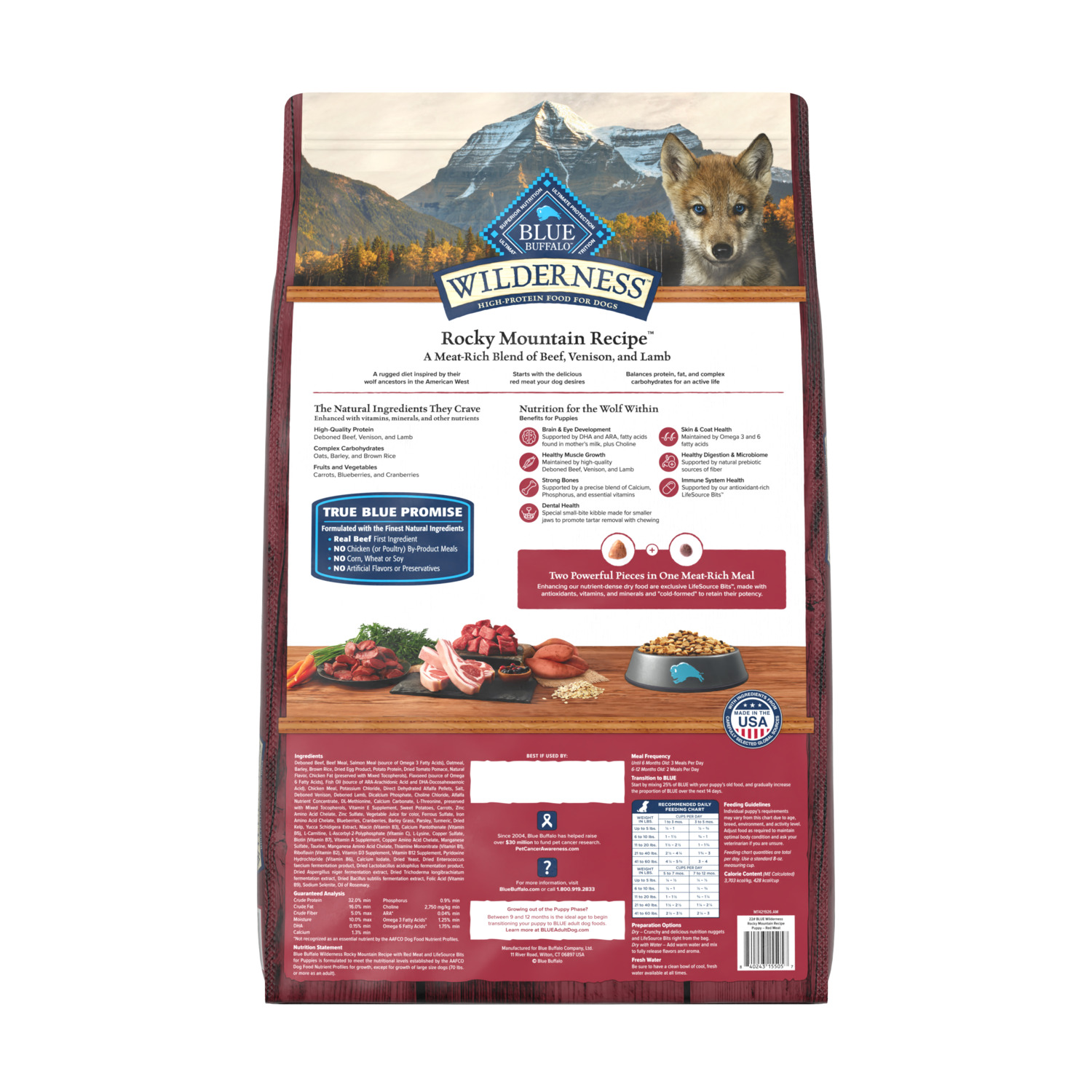 Blue Buffalo Wilderness Rocky Mountain Recipe High Protein Natural Puppy Dry Dog Food, 4.5Lb