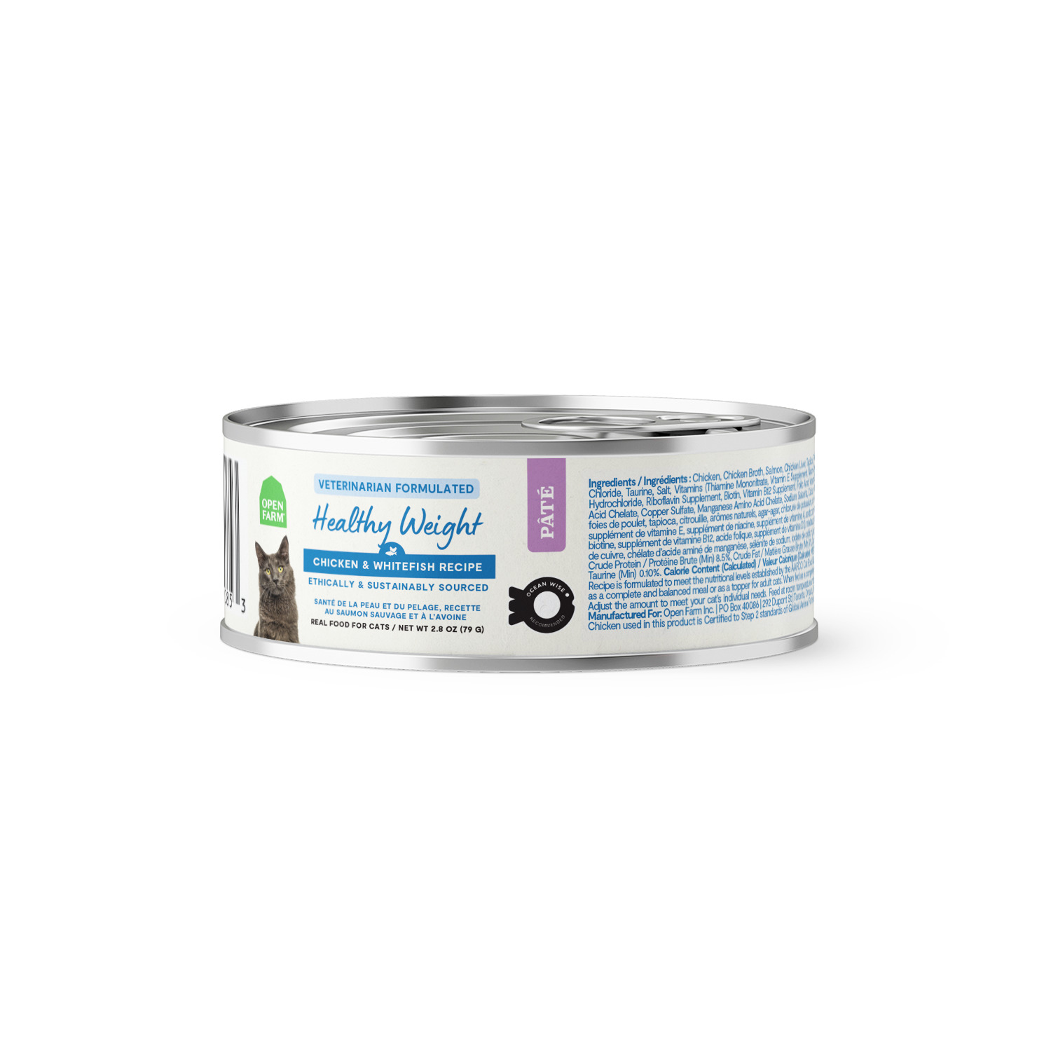 Open Farm Healthy Weight Wet Cat Food, Chicken & Pollock Recipe, 2.8 Oz Pack Of 18