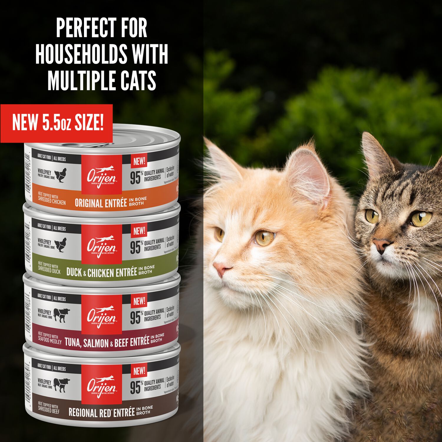 Orijen Tuna, Salmon & Beef Entree In Bone Broth Wet Cat Food, 5.5-Oz