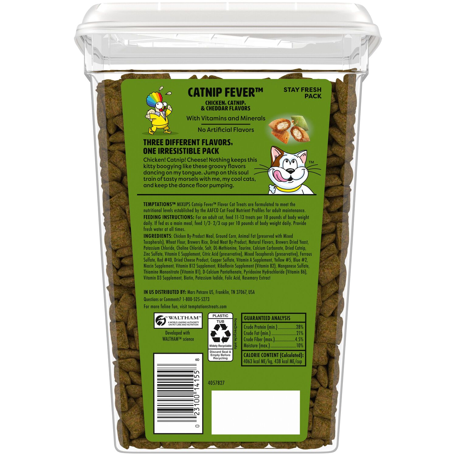 Temptations Mixups Catnip Fever Crunchy & Soft Cat Treats, 30-Oz Canister
