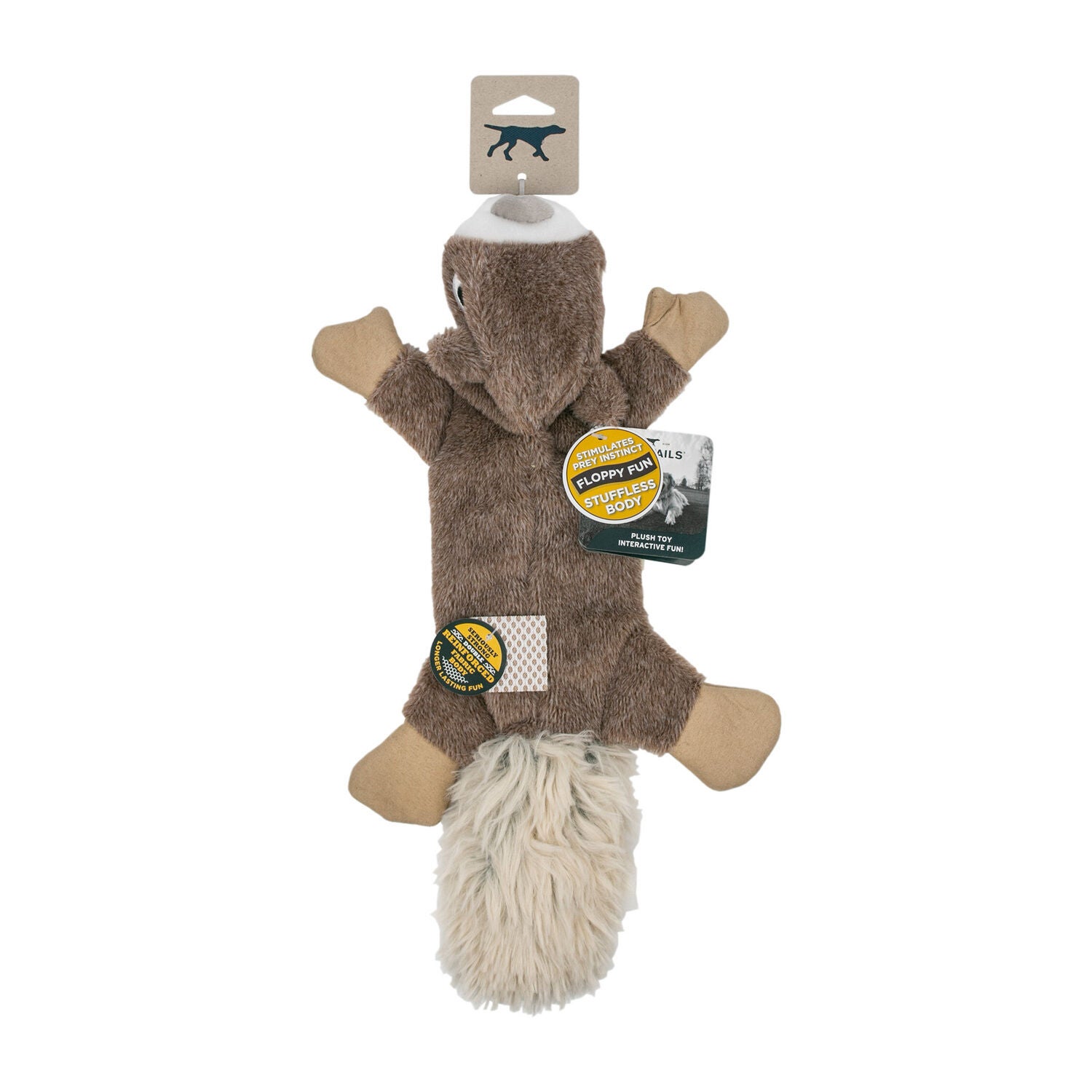Tall Tails Stuffless Squirrel Plush Squeaky Dog Toy, 16"