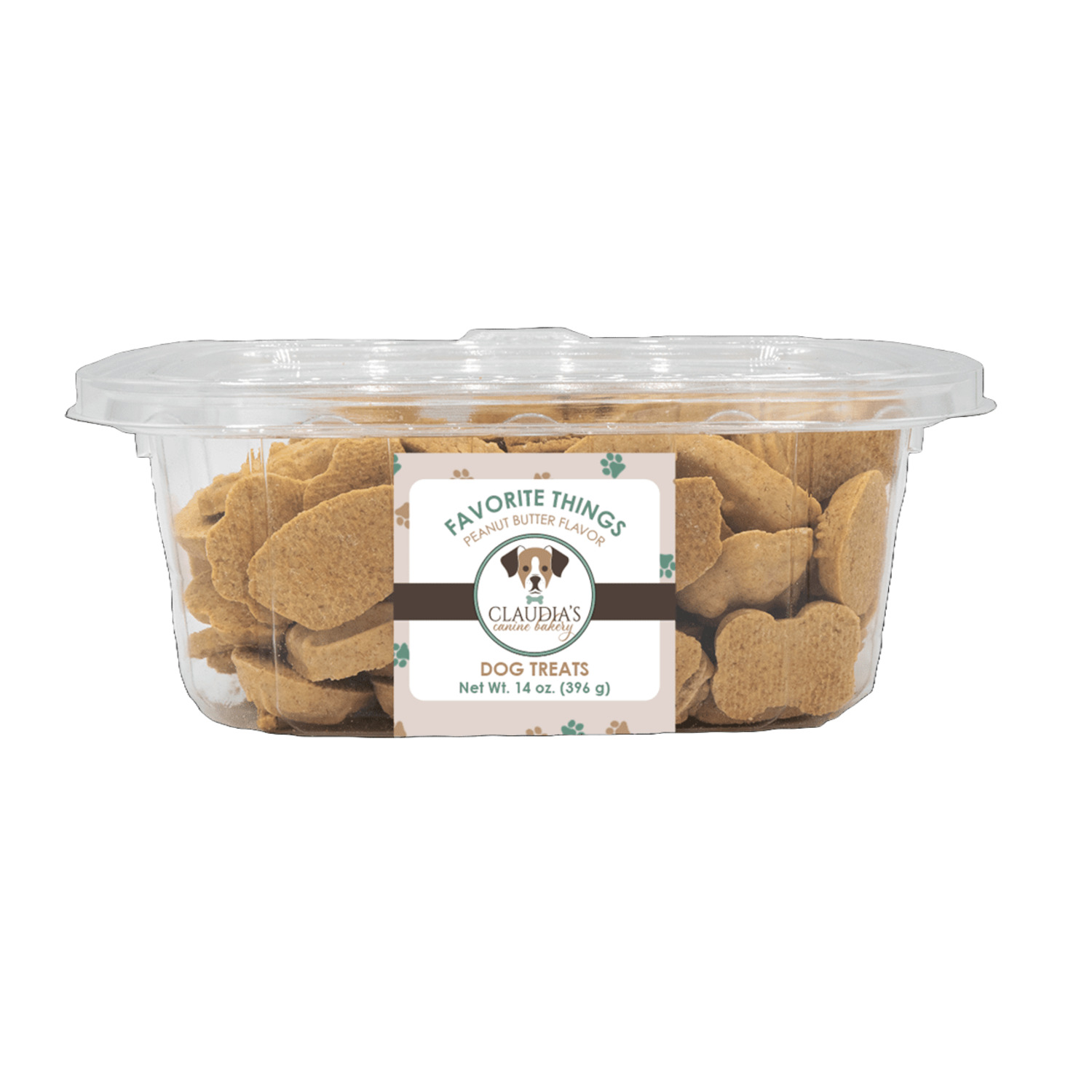 Claudia's Canine Bakery Favorite Things Biscuit Dog Treats, Peanut Butter, 14Oz