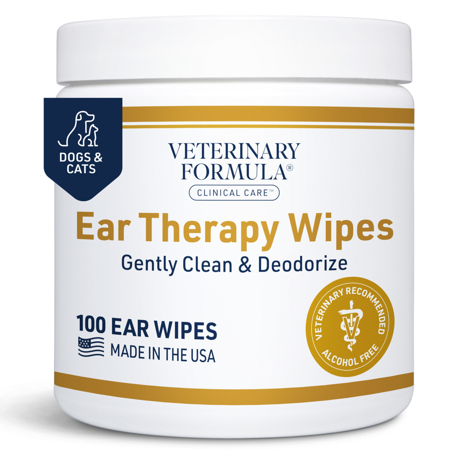 Veterinary Formula Clinical Care Ear Therapy Dog & Cat Ear Wipes, 100-Ct