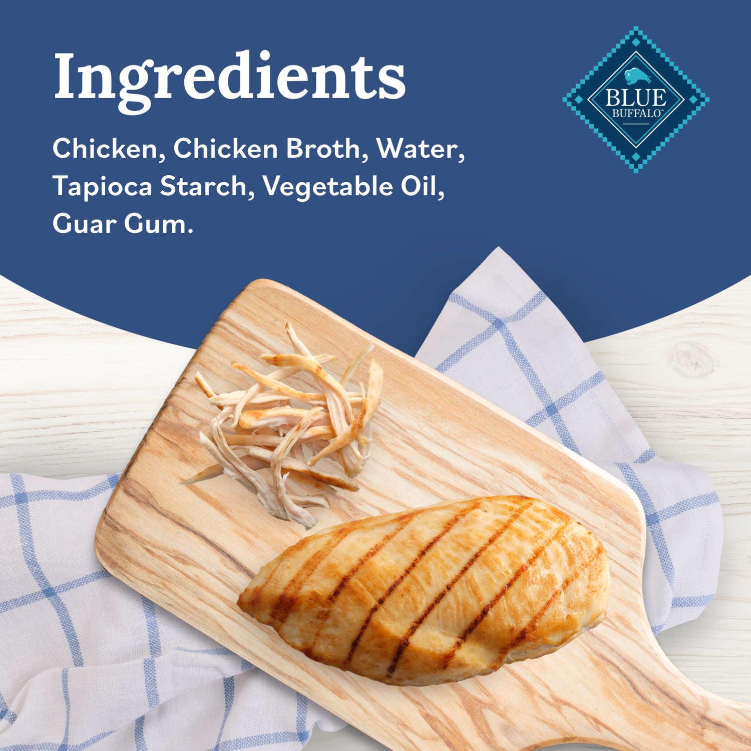 Blue Buffalo Tender Shreds Tasty Chicken Toppers In Savory Broth, Natural Wet Dog Food Complement, Chicken, 2.5-Oz
