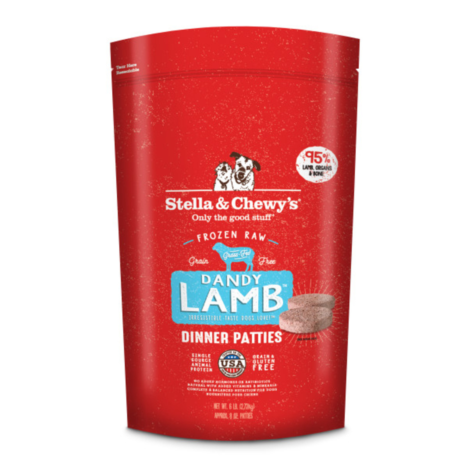 Stella & Chewy's Raw Dinner Patties Frozen Dog Food, Dandy Lamb