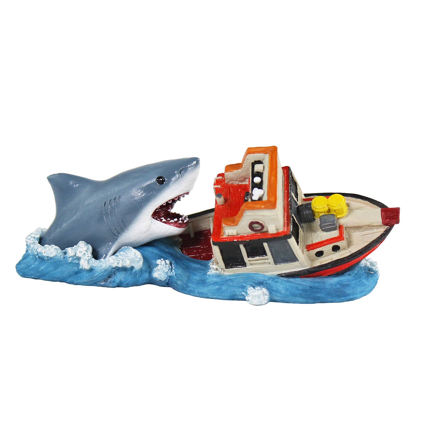 Penn-Plax Jaws Boat Attack - Small Aquarium Ornament