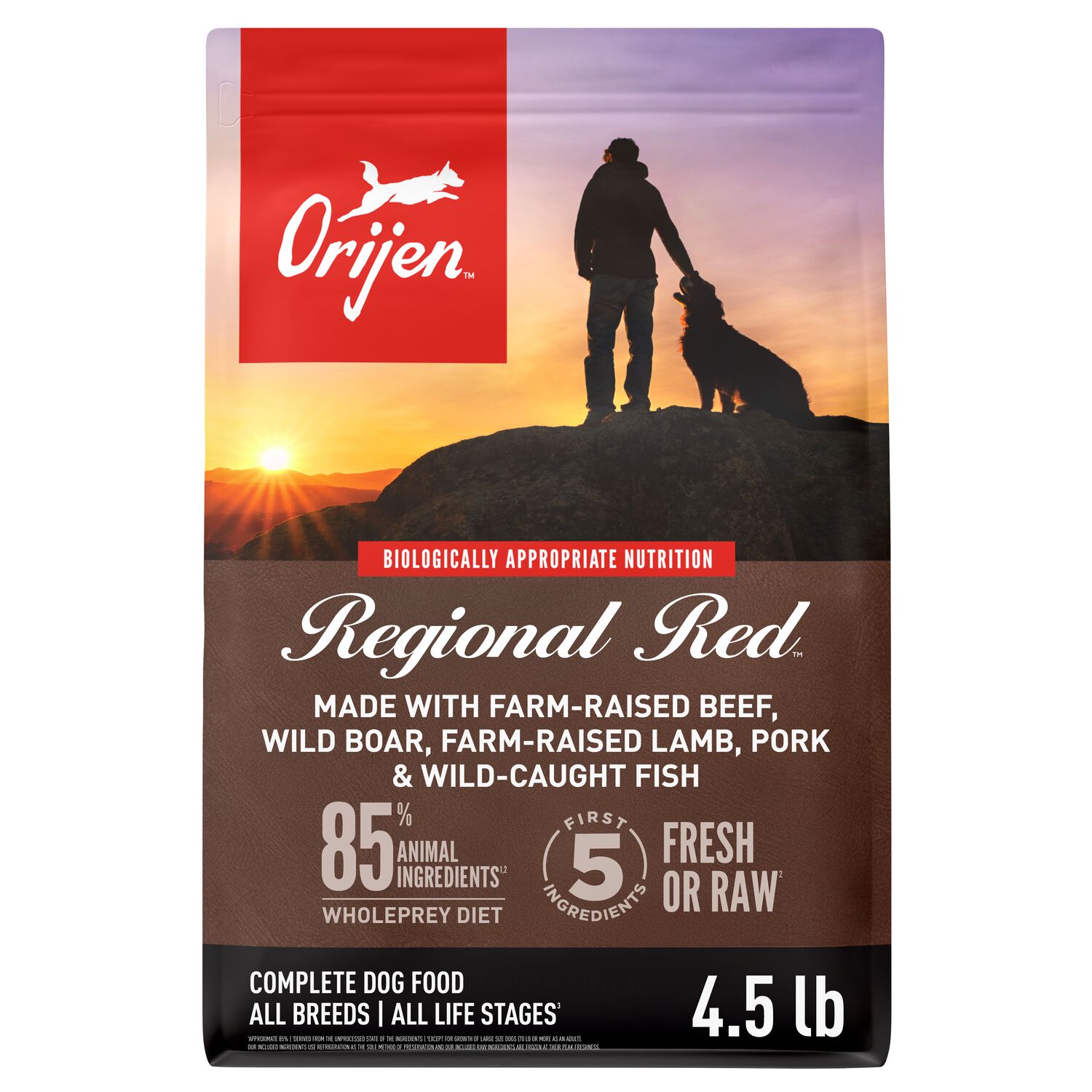 Orijen Regional Red Grain-Free & Poultry-Free Dry Dog Food, 4.5-Lb Bag