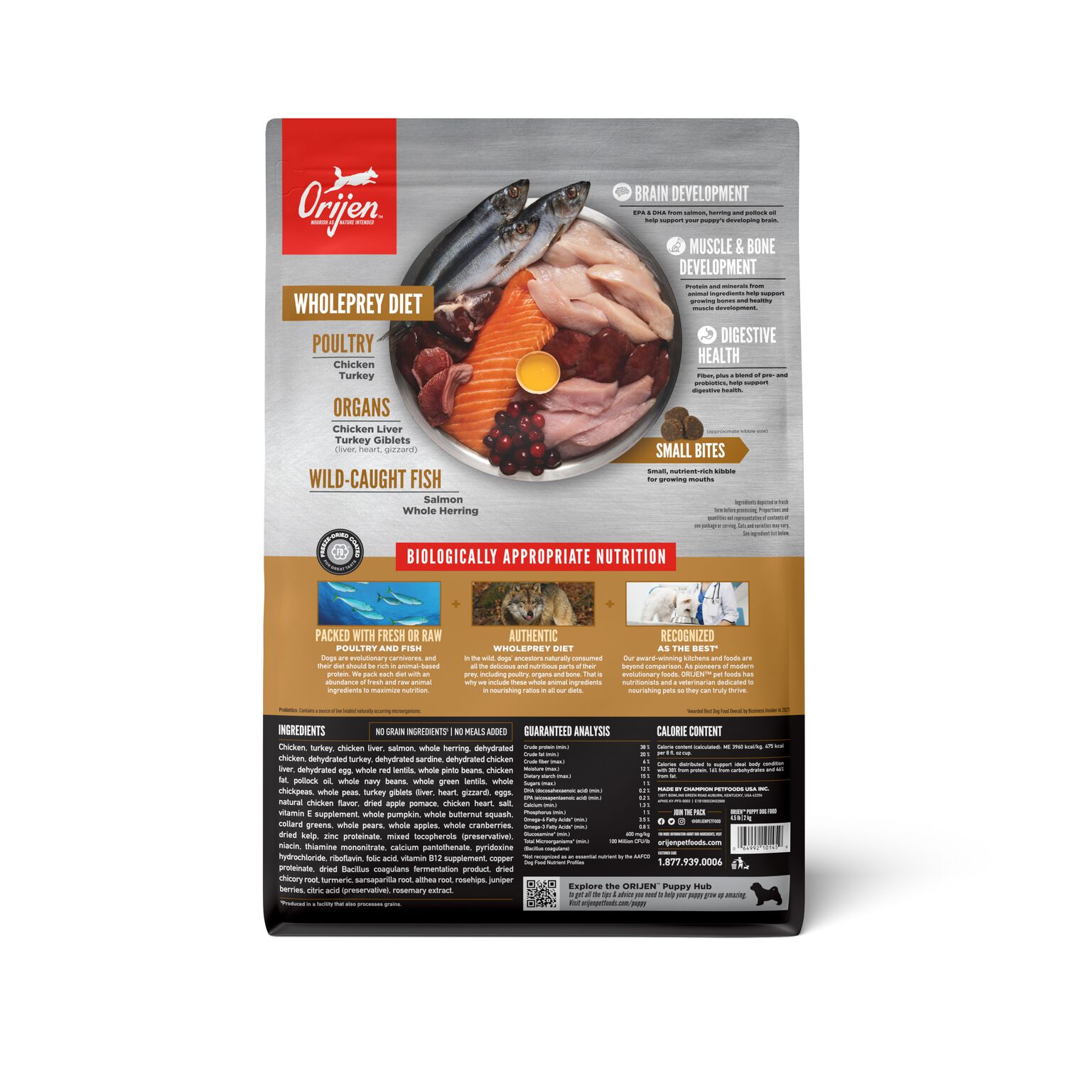 Orijen Puppy Grain-Free High-Protein Dry Dog Food, 4.5-Lb Bag
