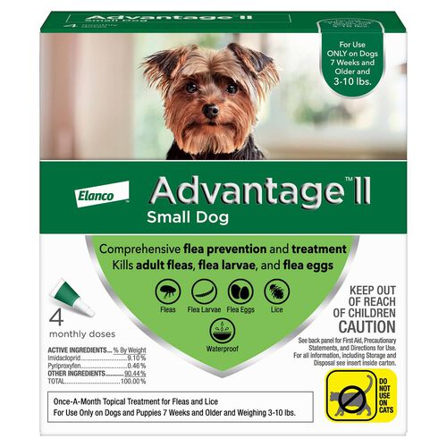 Advantage Ii Flea Treatment For Dogs, 1 10 Lbs