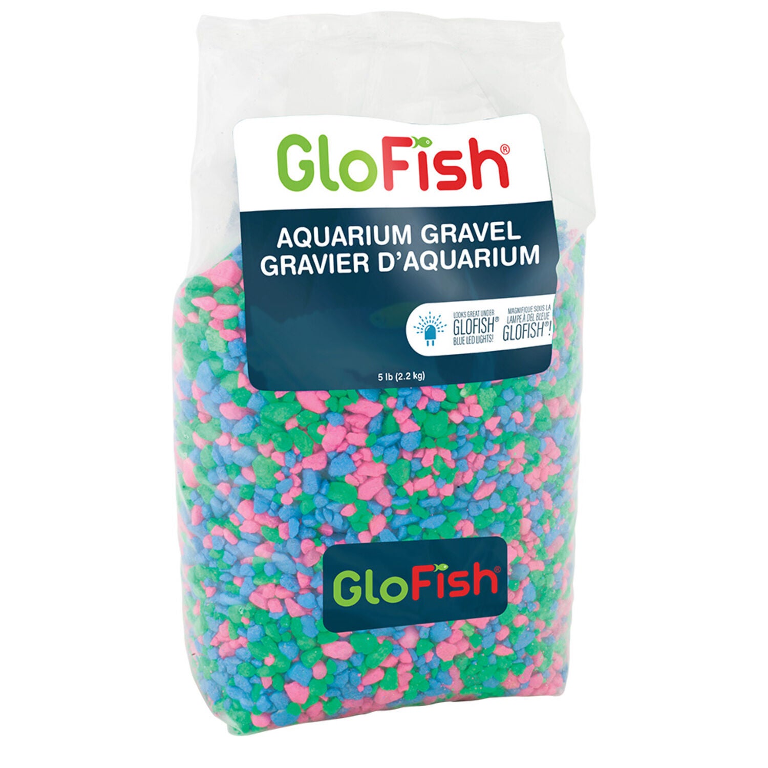 Glofish Aquarium Gravel Pink, Green & Blue, 5-Lb