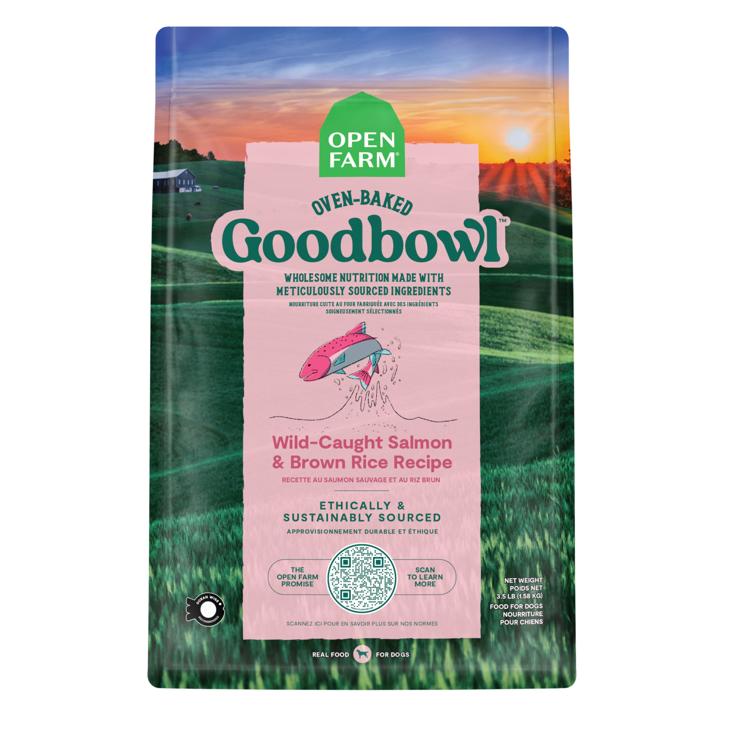 Open Farm Goodbowl Wild-Caught Salmon & Brown Rice Recipe Dry Dog Food, 3.5Lb