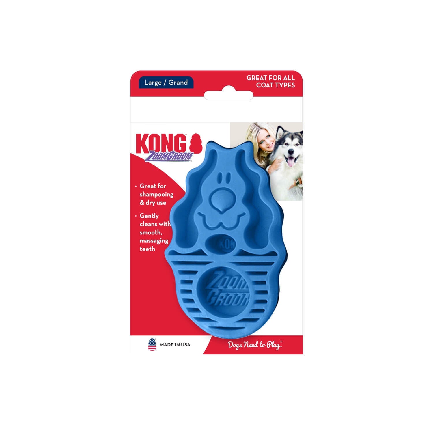 Kong Dog Zoomgroom&reg; Dog Grooming Brush, Boysenberry