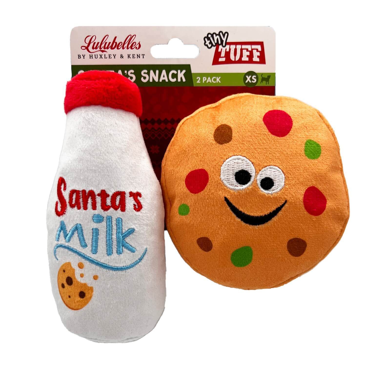 Huxley & Kent Tiny Tuff Santa'S Snack Plush Squeaky Dog Toys, 2 Pack