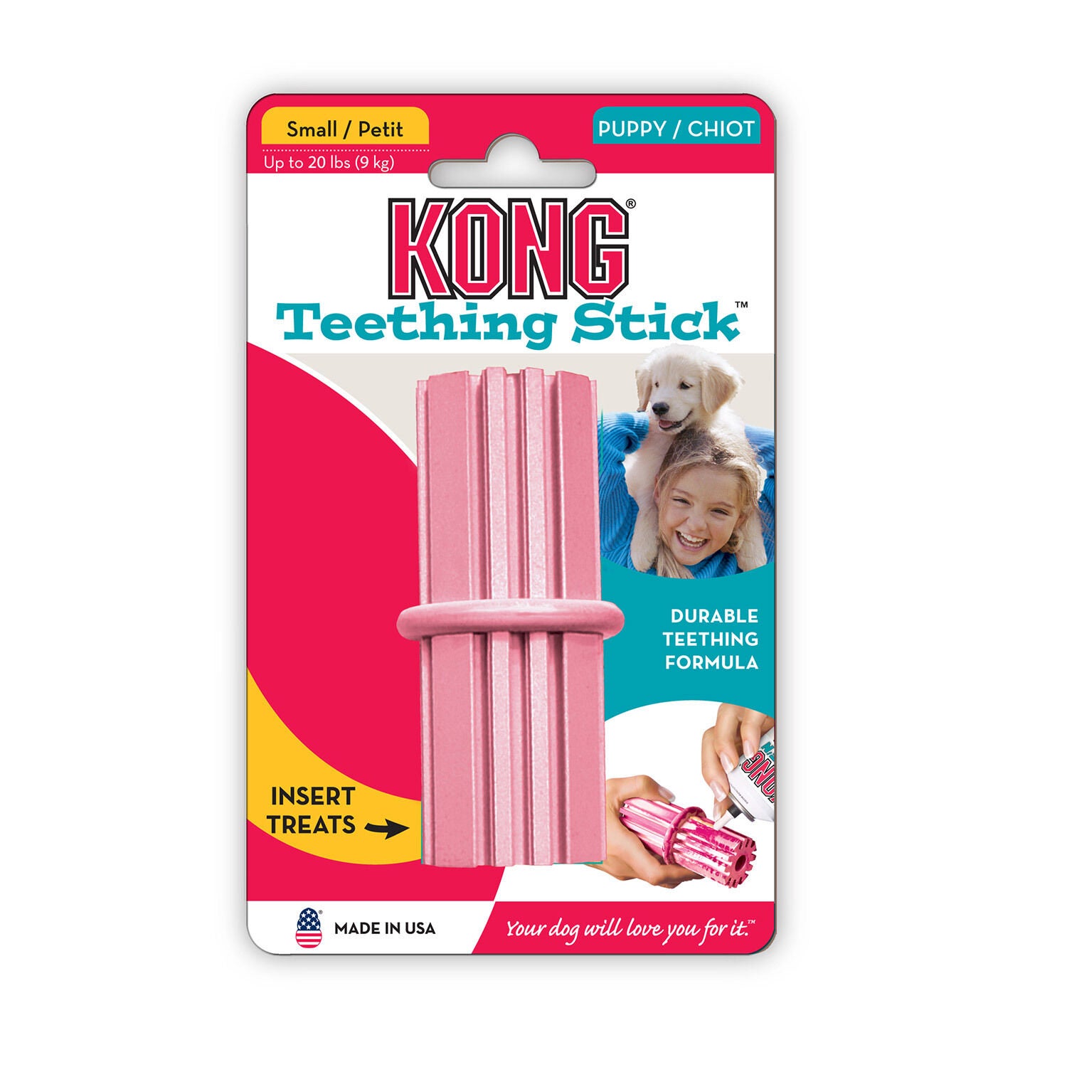 Kong Puppy Soft Rubber Teething Stick Dog Toy, Assorted Colors
