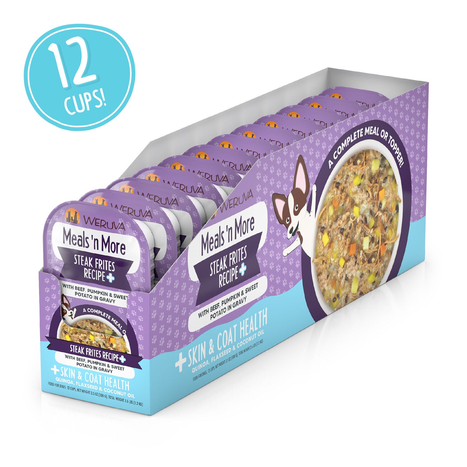 Weruva Dog Meals 'N More Natural Wet Dog Food & Topper Jammin' Salmon Recipe Plus Skin & Coat Health, 3.5-Oz