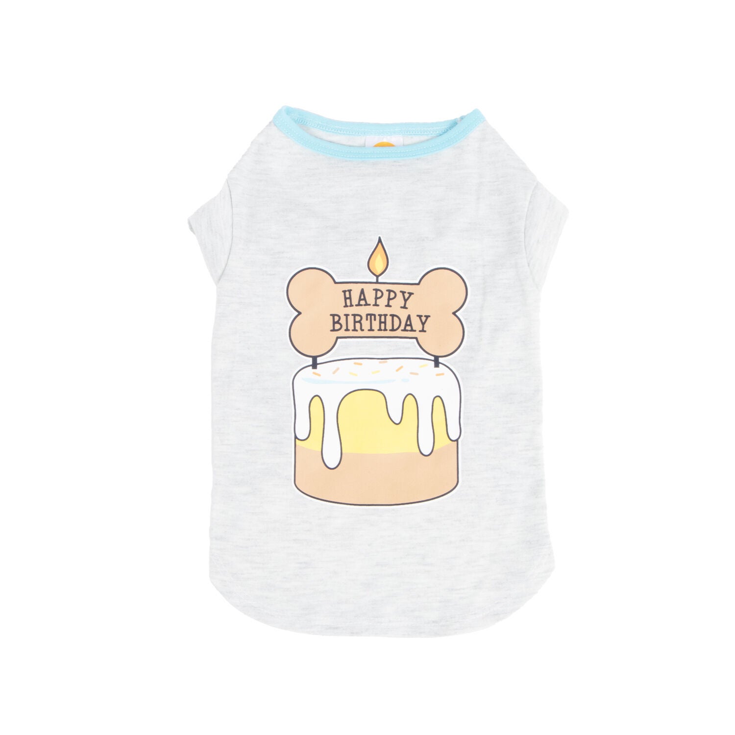 Bailey & Bella Gray Happy Birthday Dog T-Shirt, Small