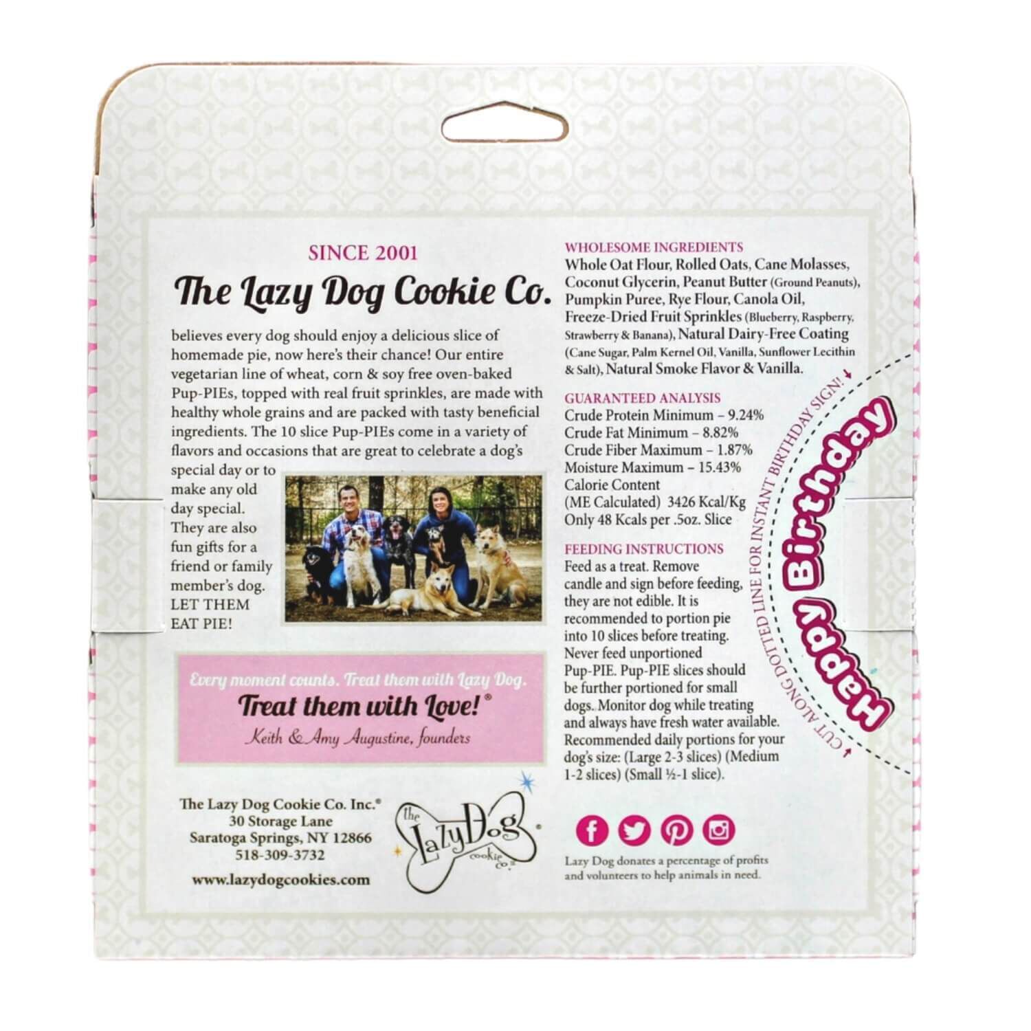 The Lazy Dog Cookie Co Happy Birthday Pup-Pie Dog Treat For A Darling Girl, 5-Oz Pie