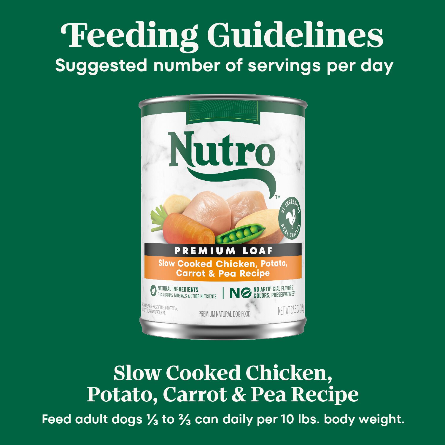 Nutro Premium Loaf Slow Cooked Chicken, Potato, Carrot & Pea Recipe Wet Dog Food, 12.5-Oz Pack Of 12