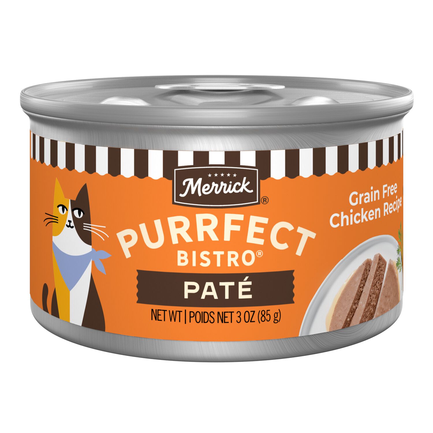 Merrick Purrfect Bistro Grain-Free Premium Soft Canned Pate Adult Wet Cat Food, High Protein Chicken Recipe