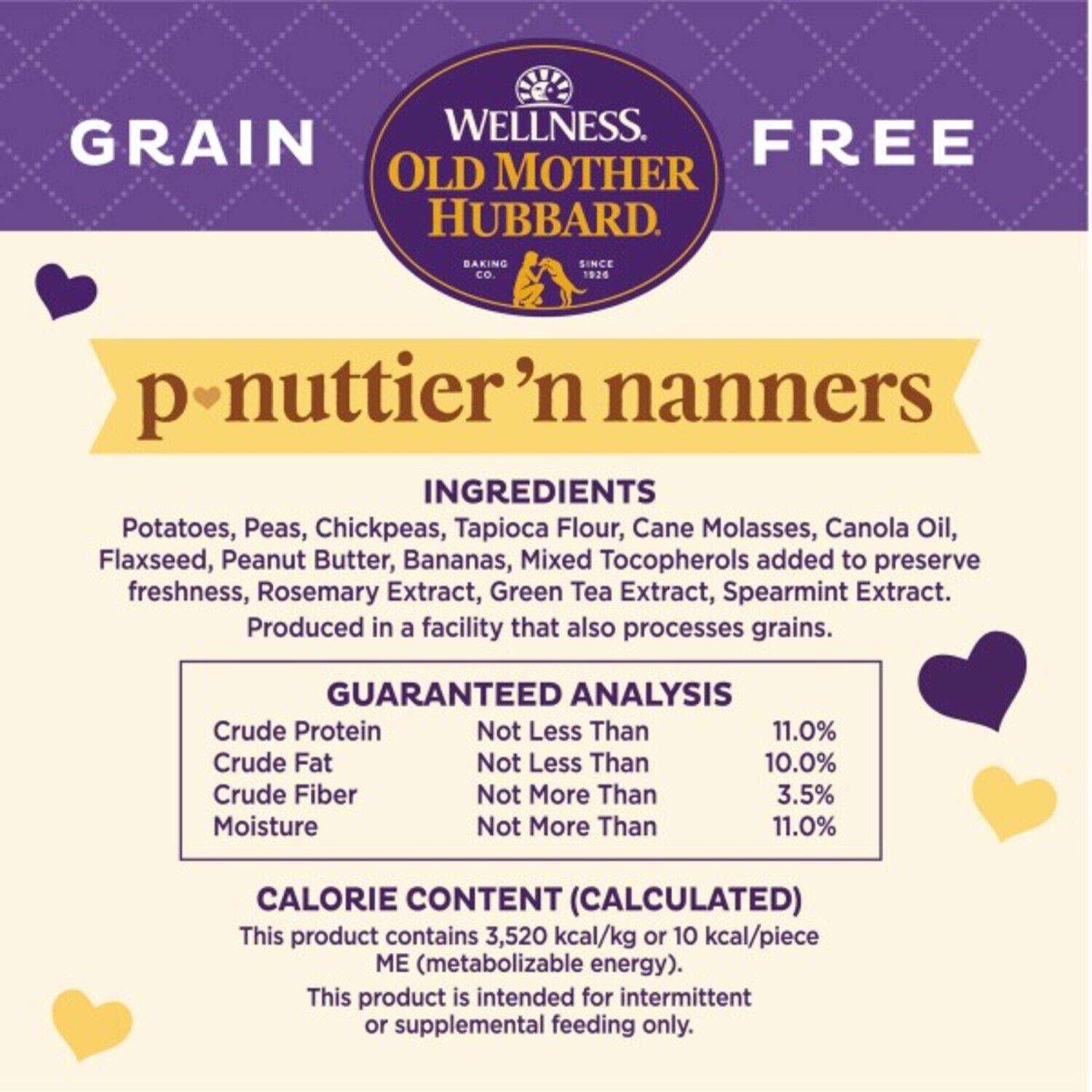 Old Mother Hubbard P-Nuttier 'N Nanners Grain-Free Mini Oven-Baked Biscuits Dog Treats, 16Ozs