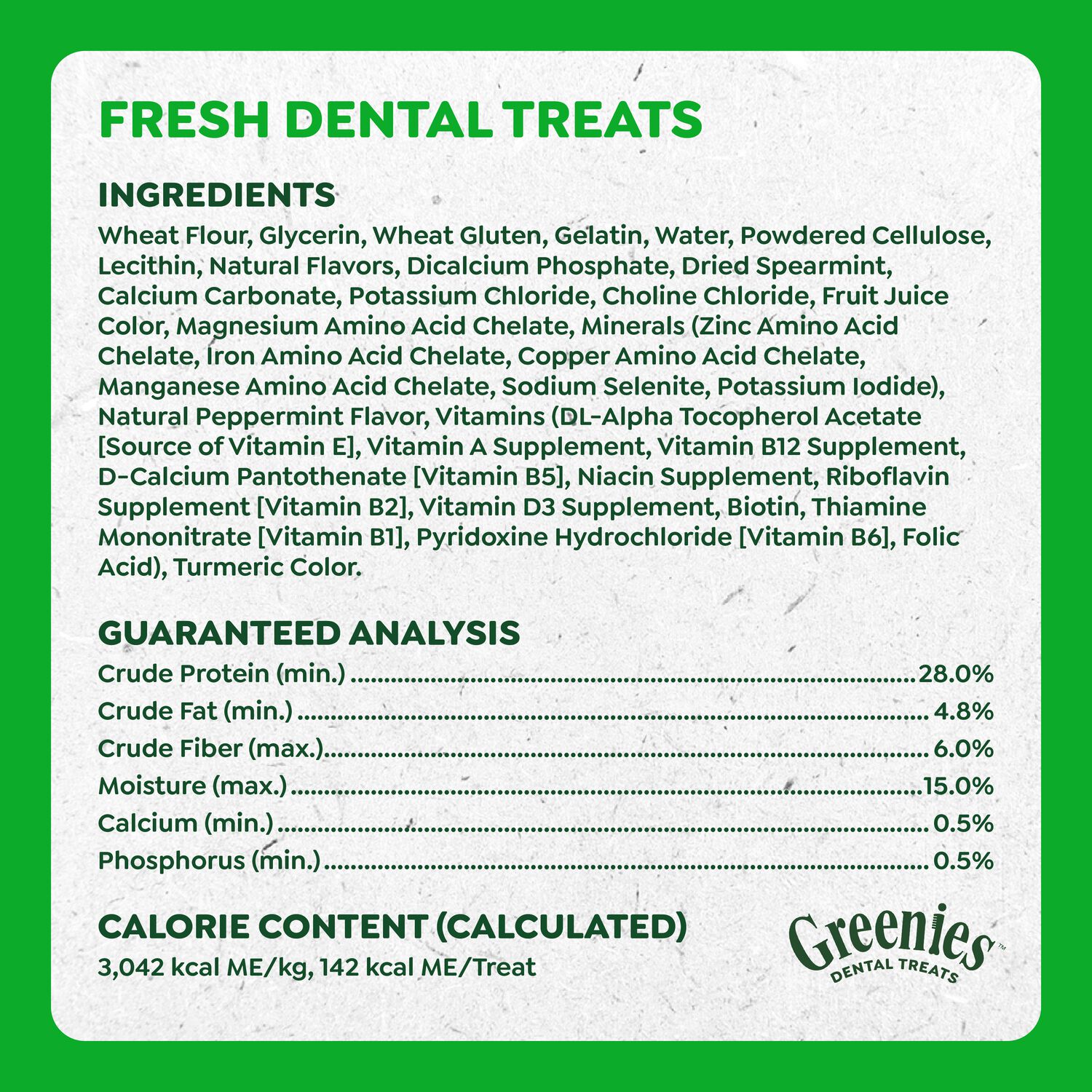 Greenies Large Natural  Fresh Mint Flavor Dental Dog Treats, 8 Count