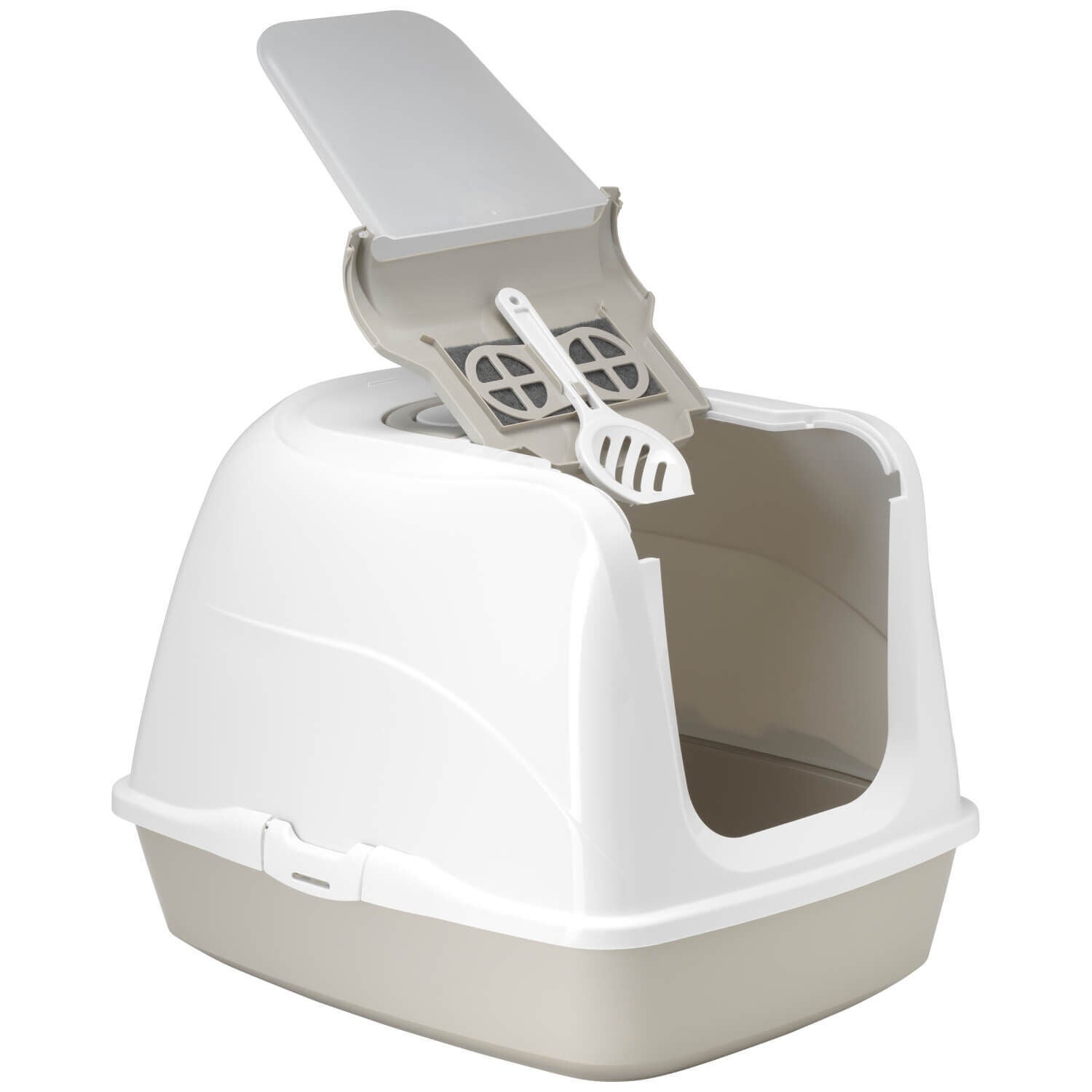 Moderna Flip Hooded Cat Litter Box - Grey, Extra Large