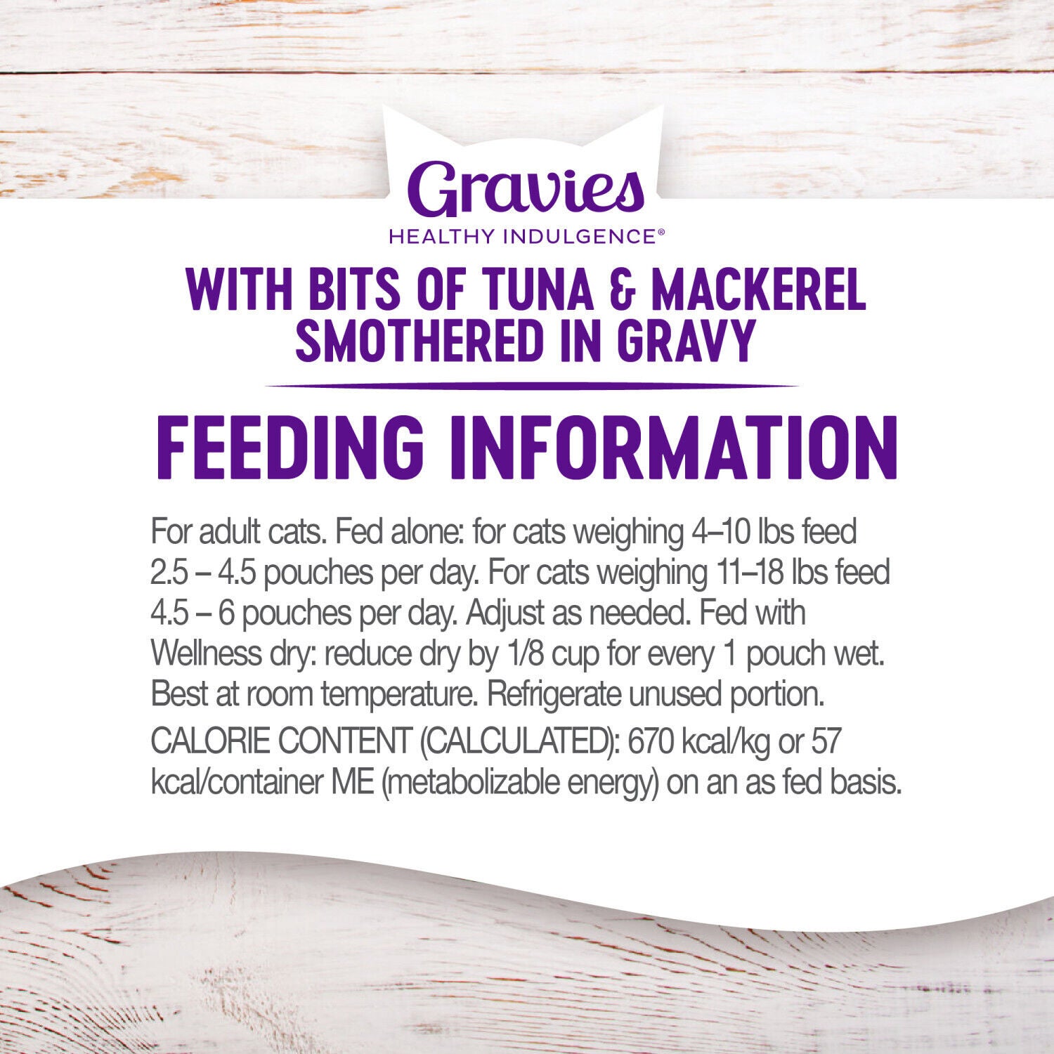 Wellness Healthy Indulgence Gravy Adult Wet Cat Food, Natural, Protein-Rich, Grain-Free Tuna Mackerel Recipe, 3-Oz Pouch