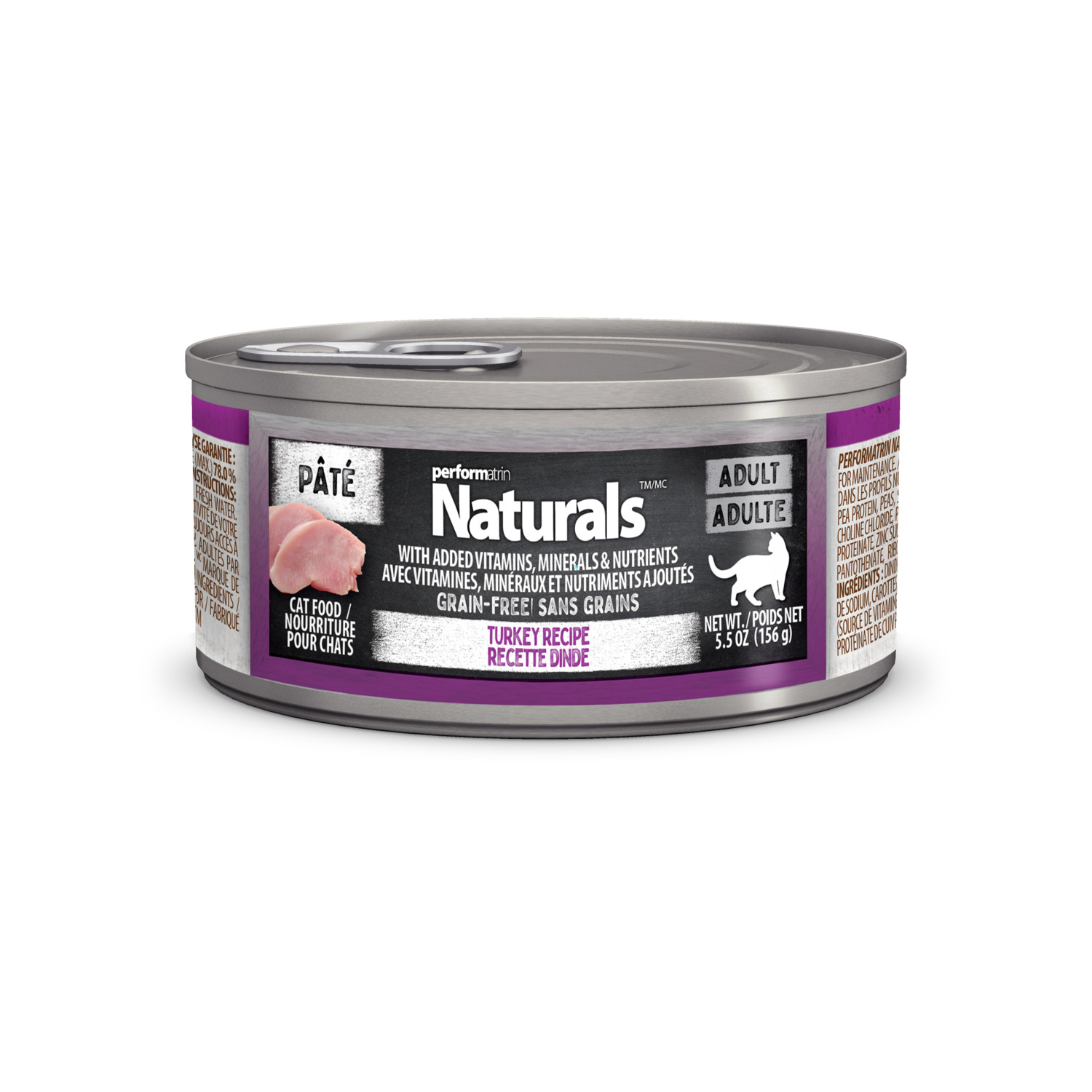 Performatrin Naturals Grain-Free Turkey Pate Recipe Wet Cat Food For Adult Cats