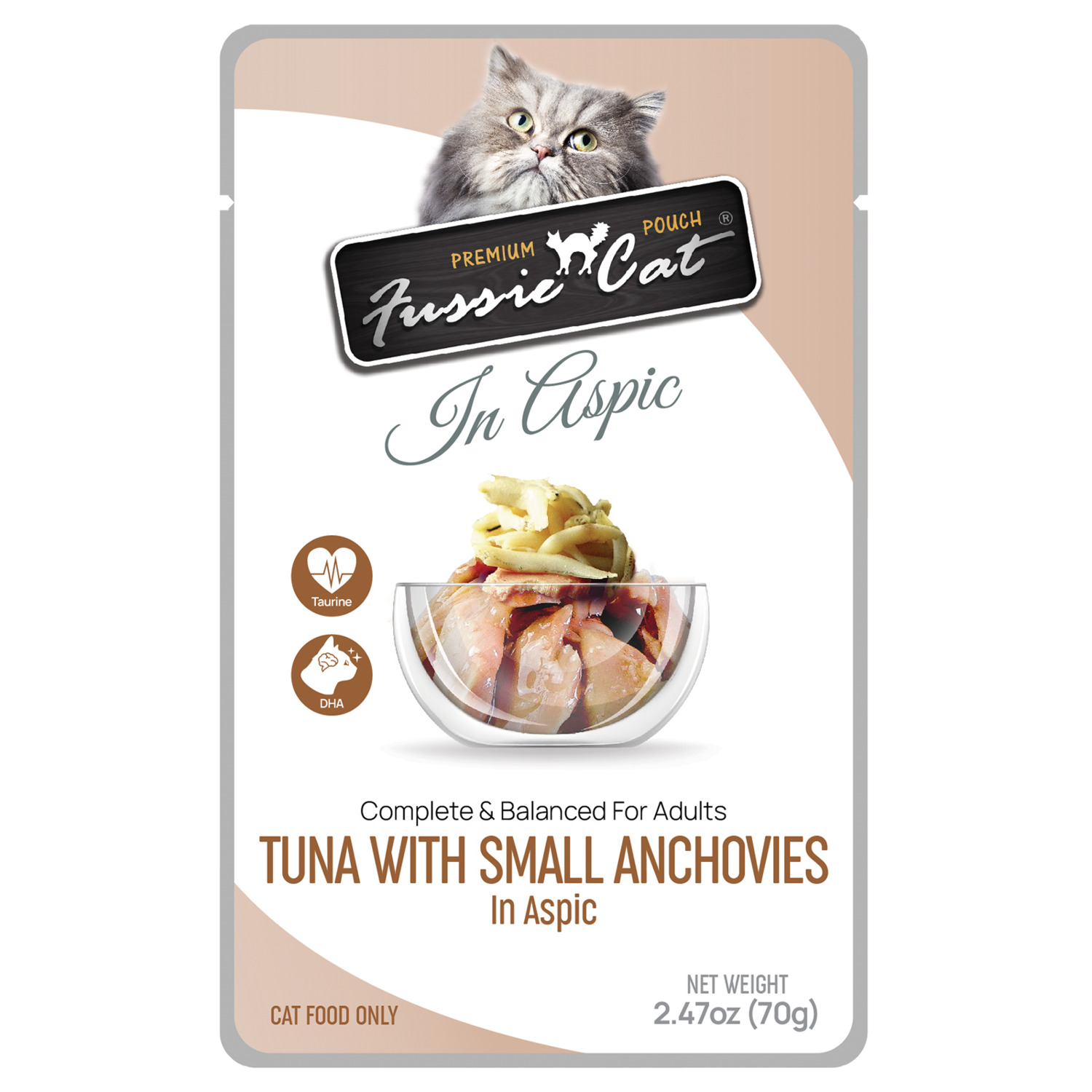 Fussie Cat Premium Tuna With Small Anchovies Wet Cat Food, 2.47 Oz