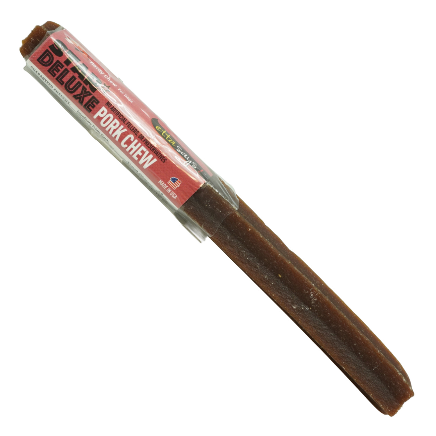 Etta Says! Star Deluxe Rawhide-Free Natural Dog Chew Treat, Pork Flavor, 7-Inch