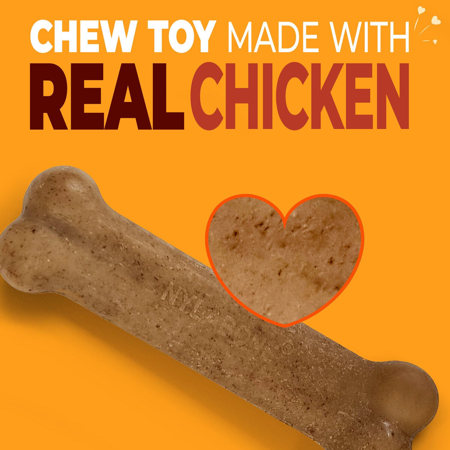 Nylabone Strong Chew Original Bone Dog Chew Toy Made With Real Chicken, Small