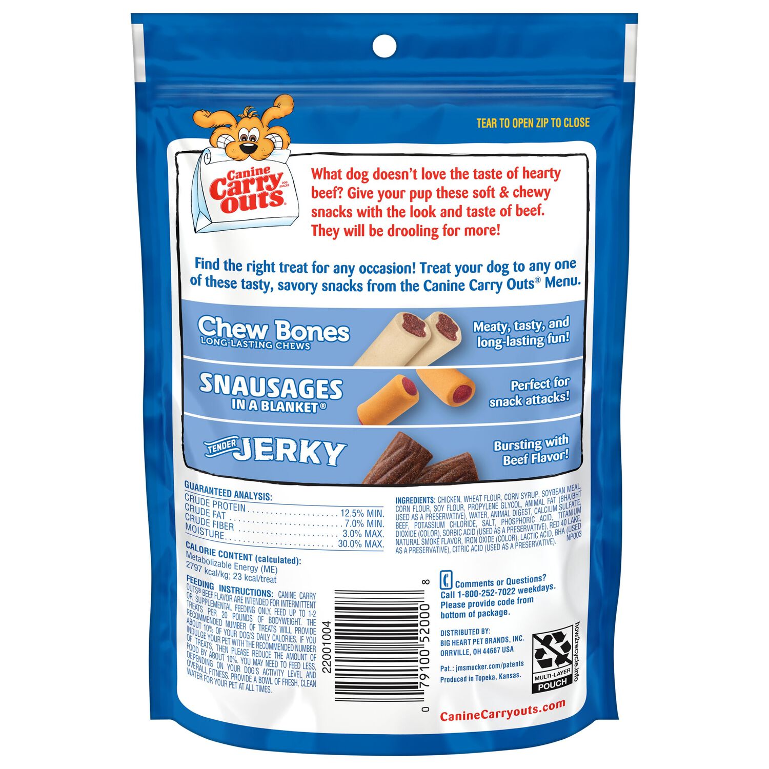 Canine Carry Outs Beef Flavored Soft & Chewy Dog Treats, 4.5-Oz Bag