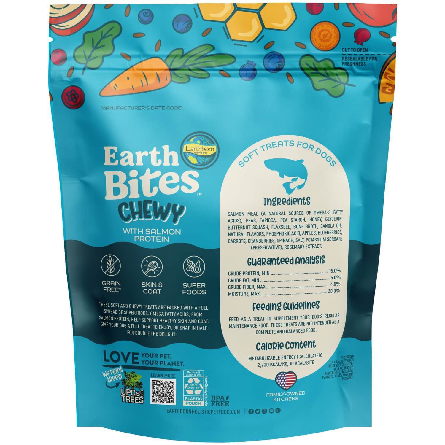 Earthborn Holistic Earthbites Chewy Soft Dog Treats With Salmon Protein, 7-Oz Can