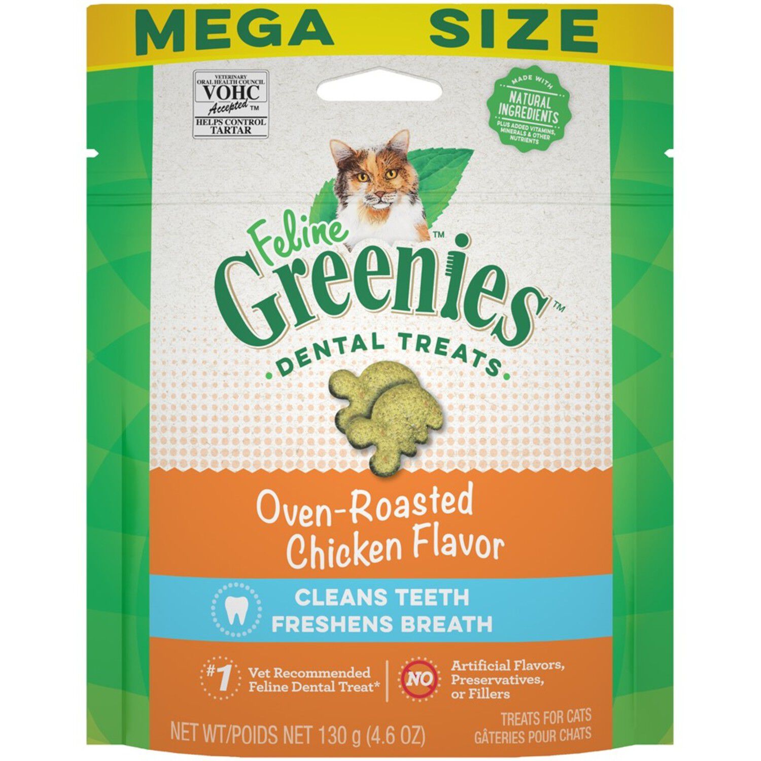 Greenies Feline Dental Cat Treats - Oven-Roasted Chicken Flavor