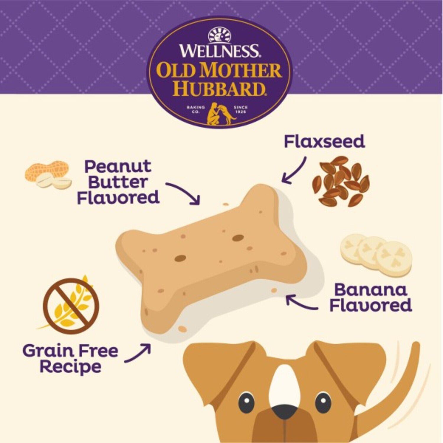 Old Mother Hubbard P-Nuttier 'N Nanners Grain-Free Mini Oven-Baked Biscuits Dog Treats, 16Ozs