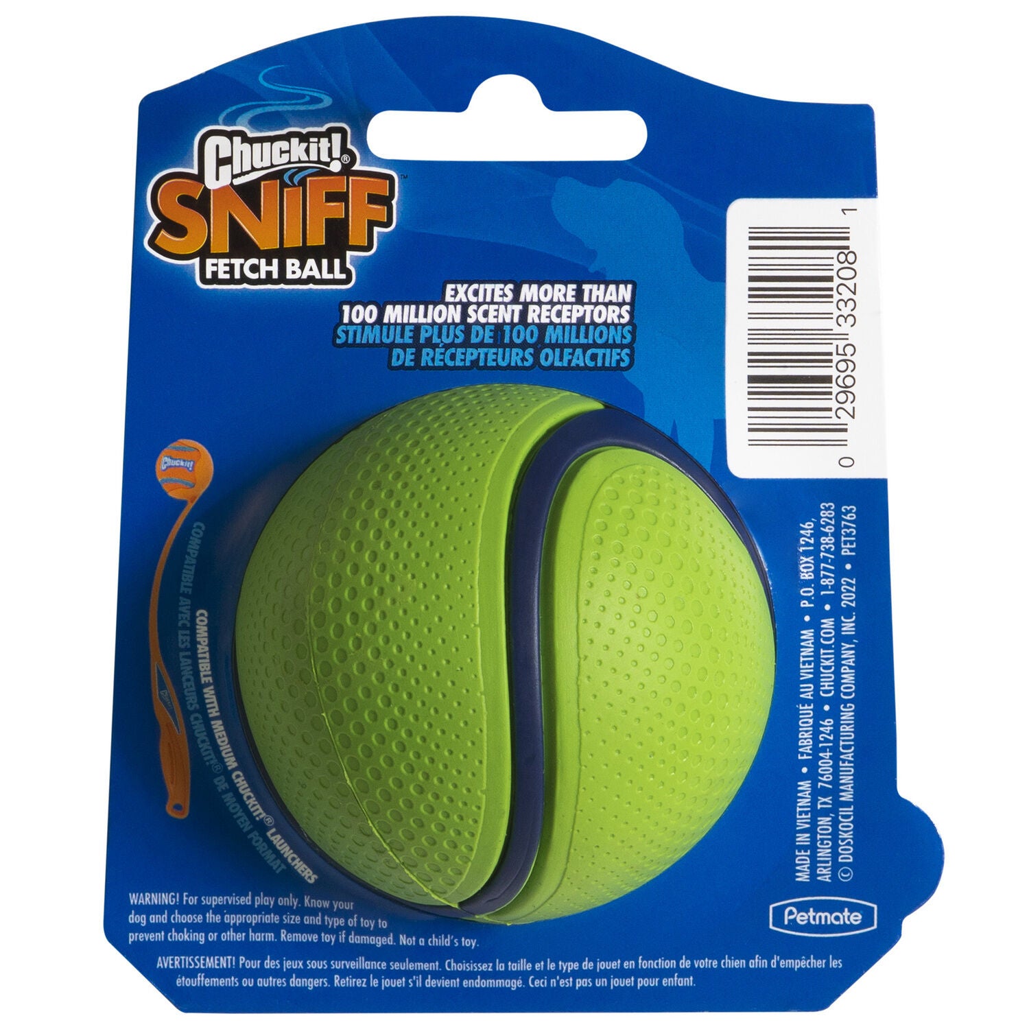 Chuckit! Sniff Peanut Butter Scented Fetch Ball Dog Toy, Medium