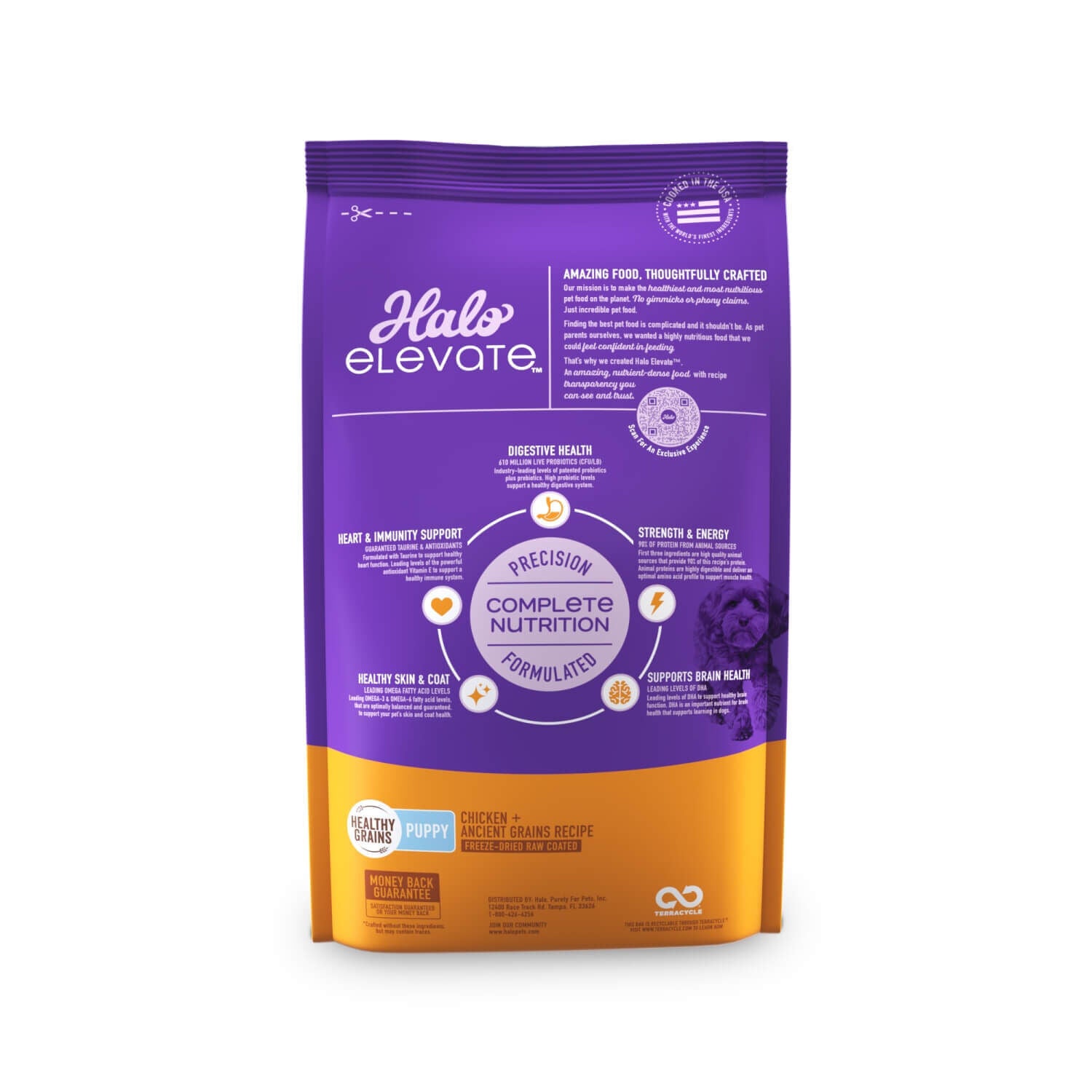 Halo Elevate Dog Healthy Grains Puppy Chicken Recipe Dry Food 20