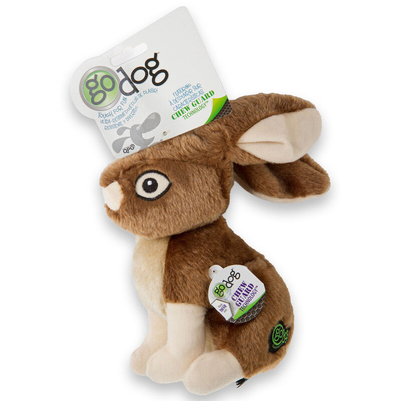 Go Dog Wildlife Rabbit With Chew Guard Technology Plush Squeaky Dog Toy