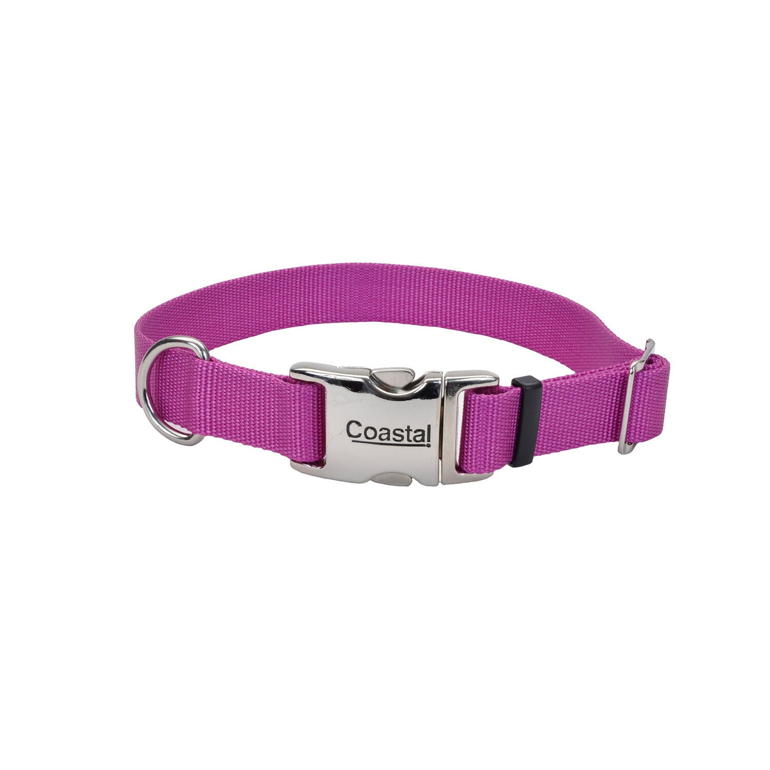 Coastal Pet Products Adjustable Nylon Dog Collar With Metal Buckle, Orchid