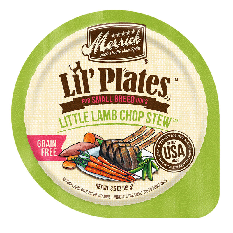 Merrick Lil' Plates Grain Free Soft Little Lamb Chop Stew Small Breed Wet Dog Food