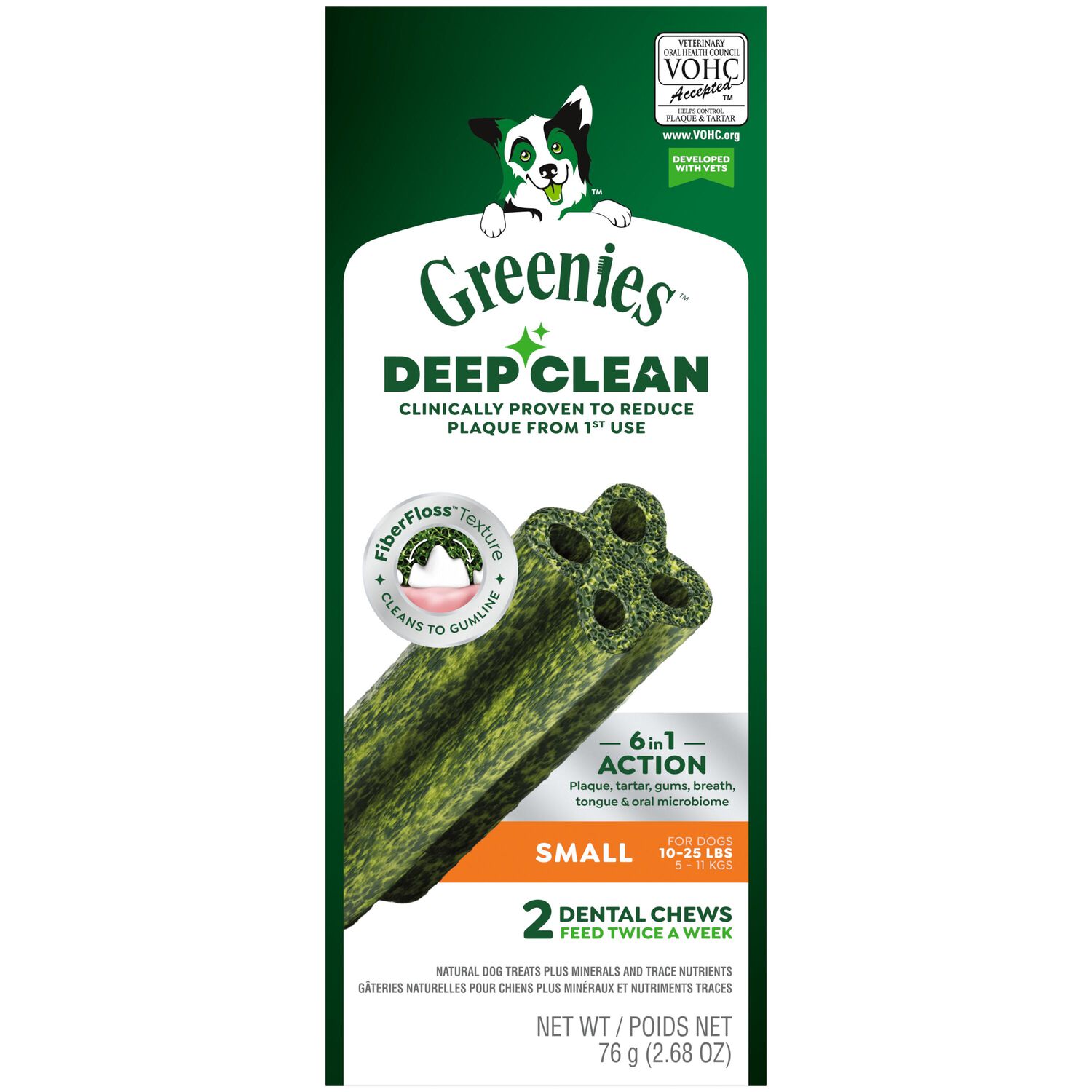Greenies Deep Clean Original Flavor Small Size Dental Dog Treats, 2.82 Oz, 2 Count