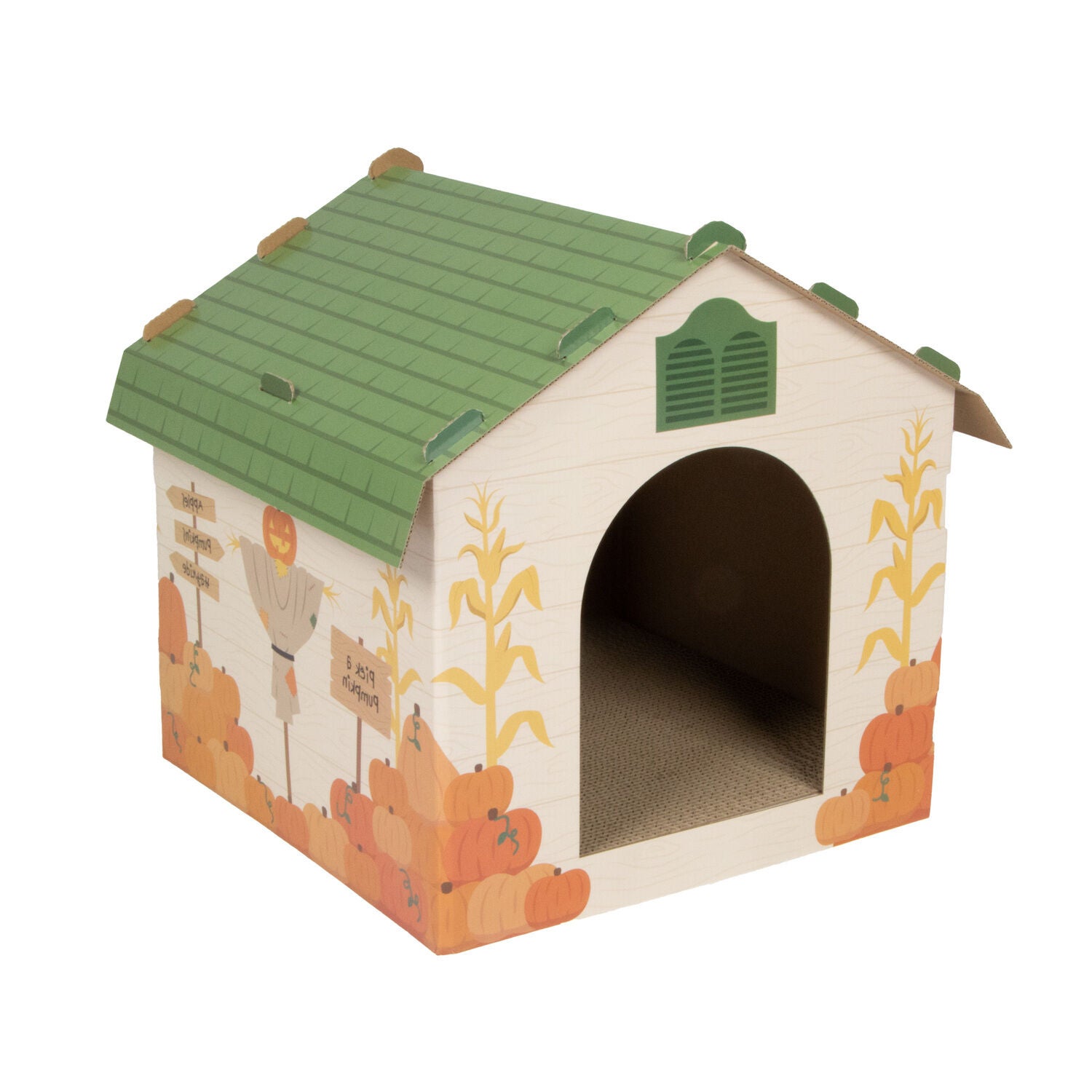 Kitty City Pumpkin Patch Cat Scratch House, 15.8"