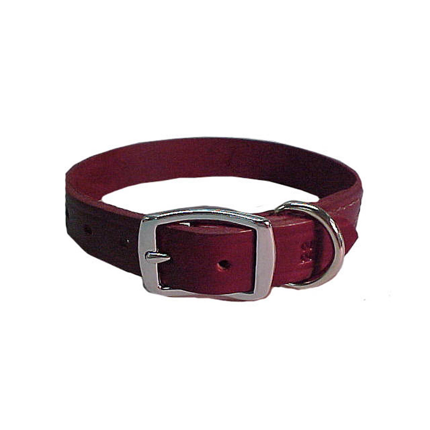Latigo Leather 3/4" Dog Collar Burgundy Pet Supermarket