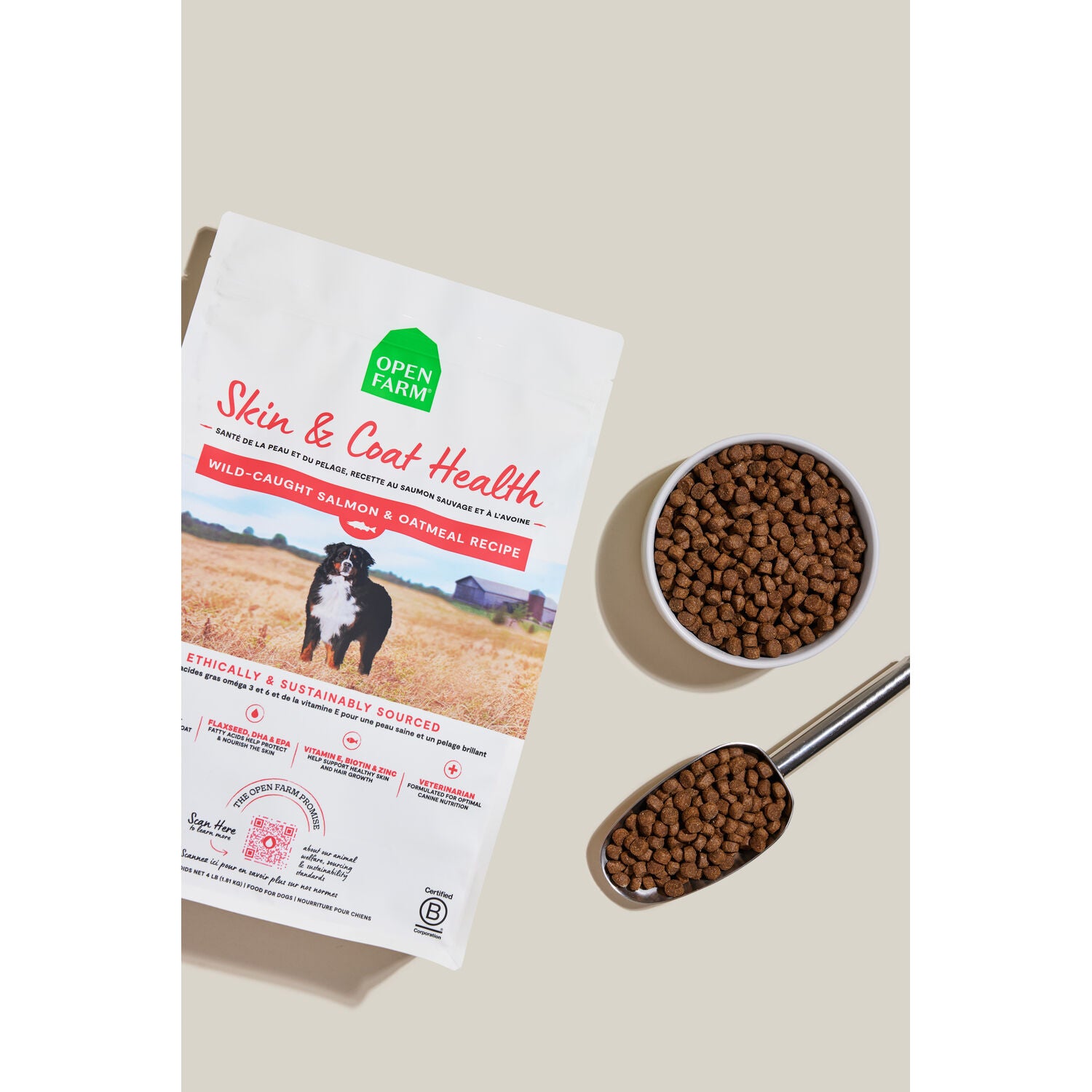 Open Farm Skin & Coat Health, Wild-Caught Salmon & Oatmeal Recipe Dry Dog Food, 22Lb