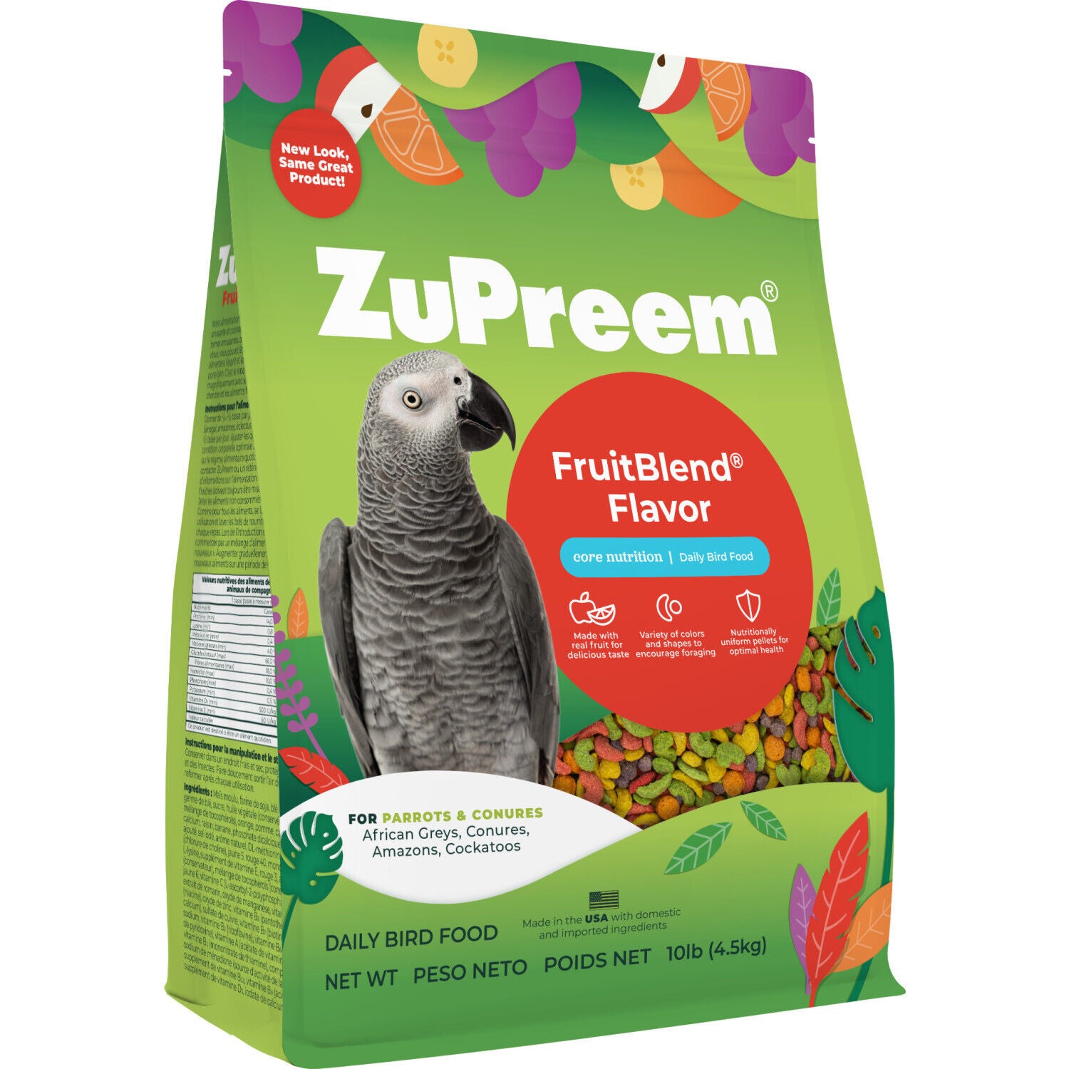 ZuPreem フルーツブレンド 10 lb Zupreem Fruitblend Daily Medium/Large Bird Food, 10Lb | Pet
