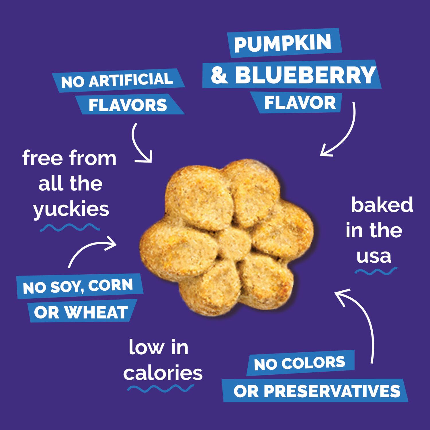 Fruitables Low Calorie Baked Crunchy Dog Treats, Pumpkin & Blueberry, 12-Oz Bag