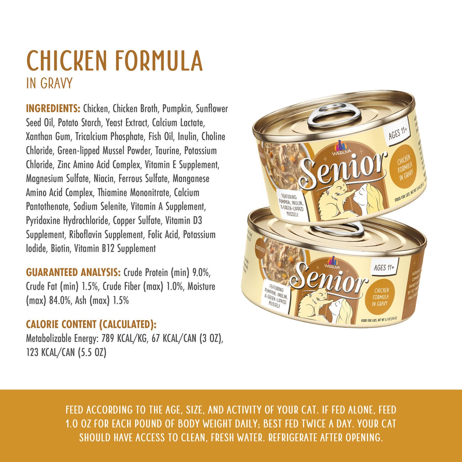 Weruva Cat Senior Chicken Formula In Gravy Wet Cat Food, 3-Oz Can