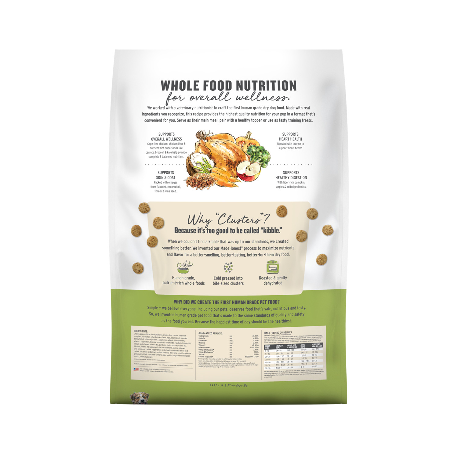 The Honest Kitchen Gourmet Whole Food Clusters Grain-Free Chicken & Superfoods Recipe Dry Dog Food, 20-Lb