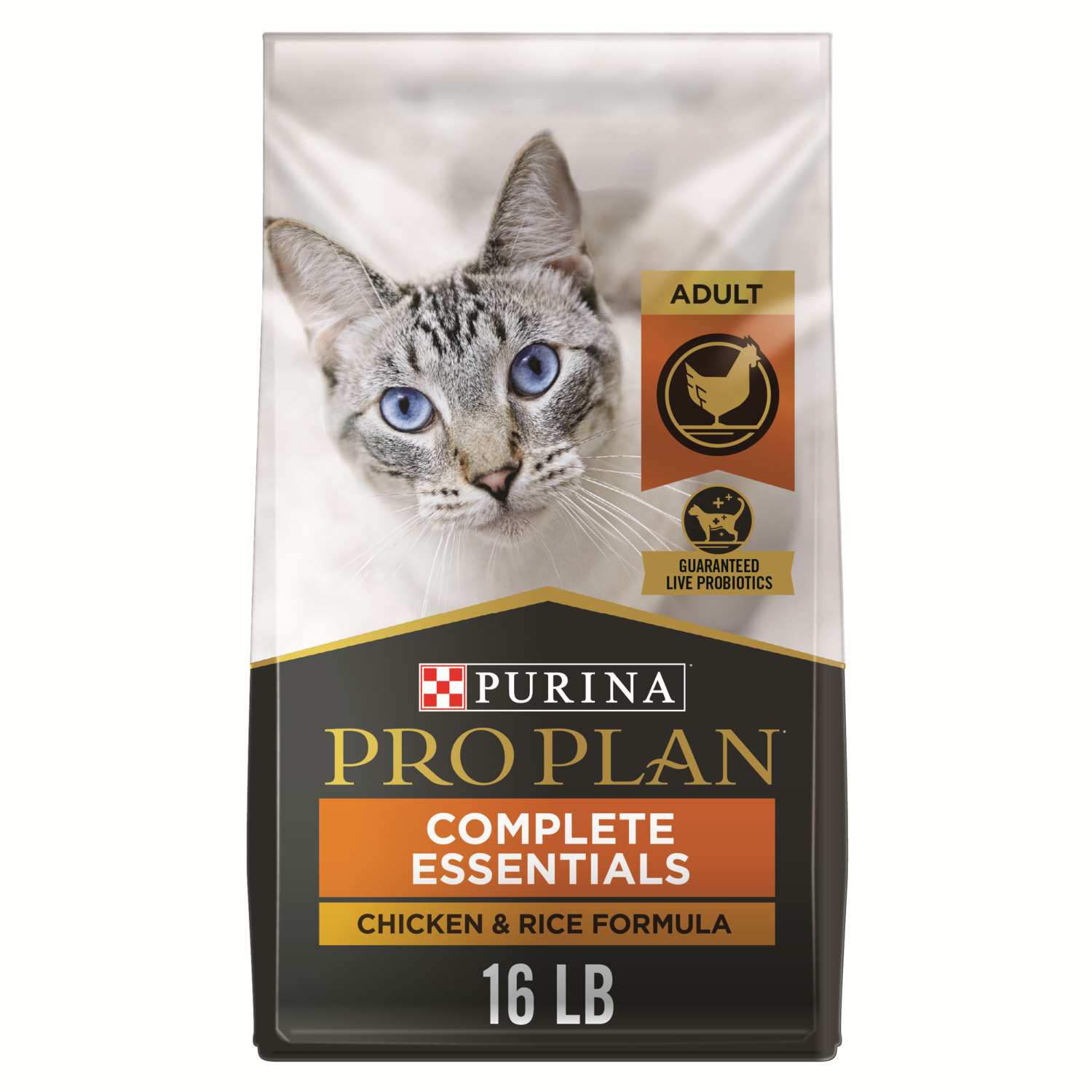 Purina Pro Plan Complete Essentials High Protein Dry Cat Food With Probiotics, Chicken And Rice Formula
